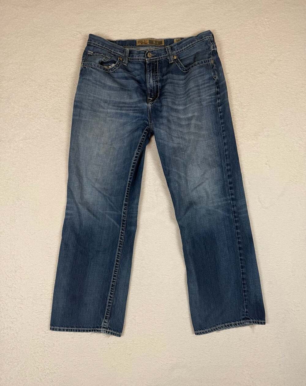 BKE Buckle Seth Relaxed Bootcut Blue Denim Jeans Mens Size 36x32 Western